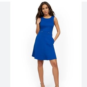 NY&Co Two Button Fit And Flare Dress With Pockets,  XXL Tall